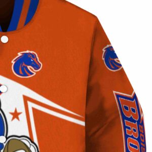 custom boise state broncos mickey football orange white jacket premium grade