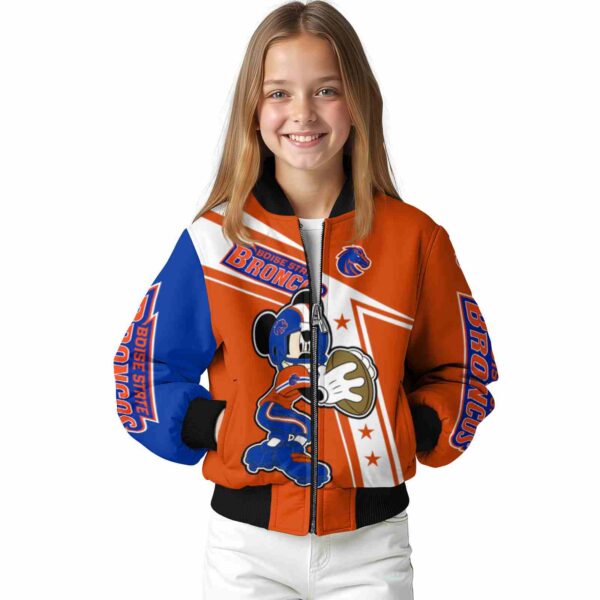 custom boise state broncos mickey football orange white jacket top rated