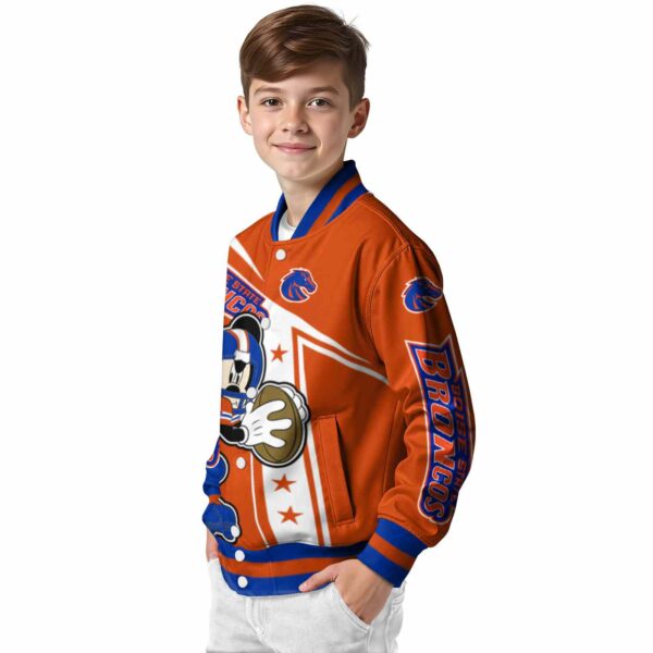 custom boise state broncos mickey football orange white jacket trendy