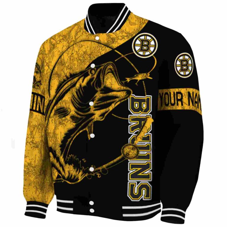 custom boston bruins fishing rod black jacket best selling