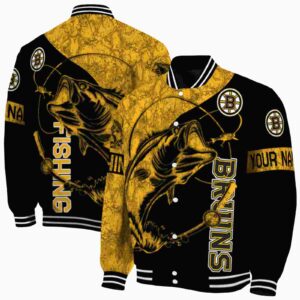 custom boston bruins fishing rod black jacket fashion forward