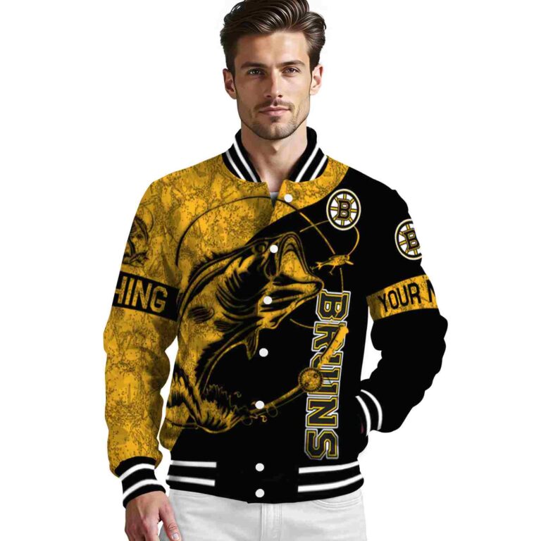 custom boston bruins fishing rod black jacket high quality