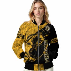 custom boston bruins fishing rod black jacket latest model