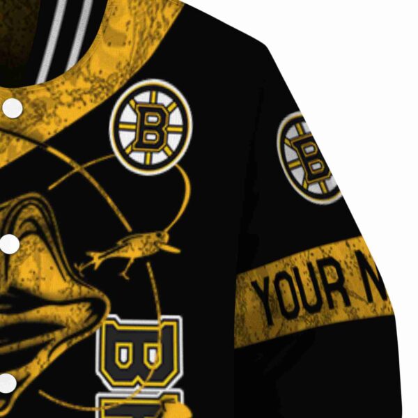 custom boston bruins fishing rod black jacket premium grade