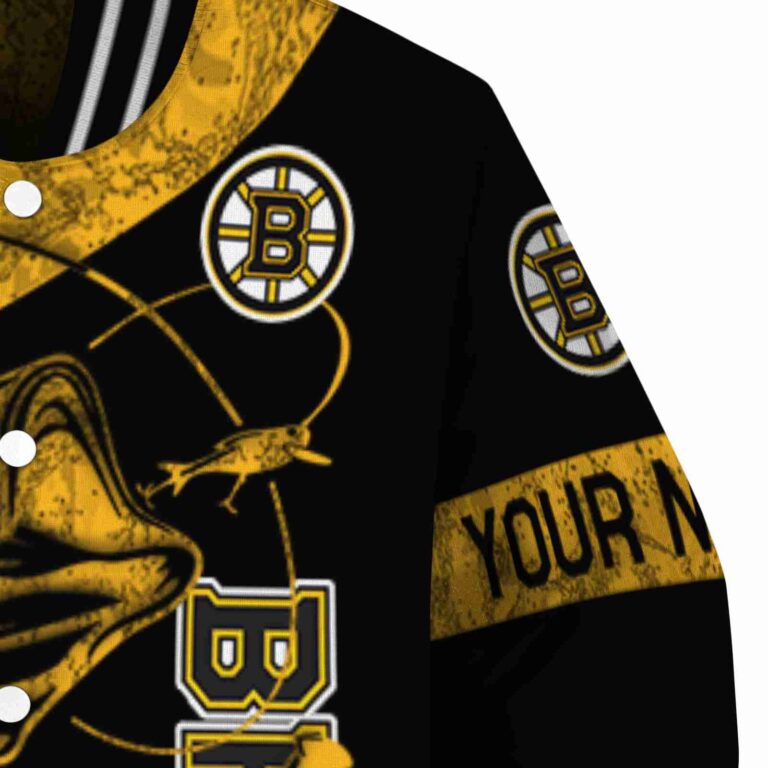 custom boston bruins fishing rod black jacket premium grade