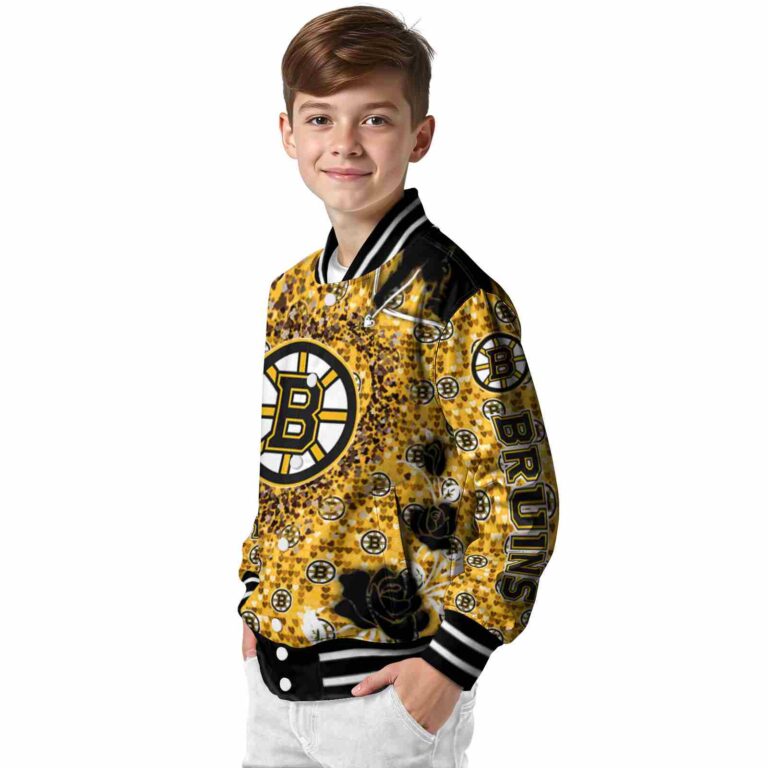 custom boston bruins heart explosion gold jacket trendy