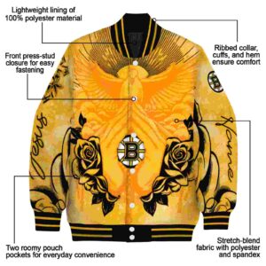 custom boston bruins praying hands gold jacket new arrival