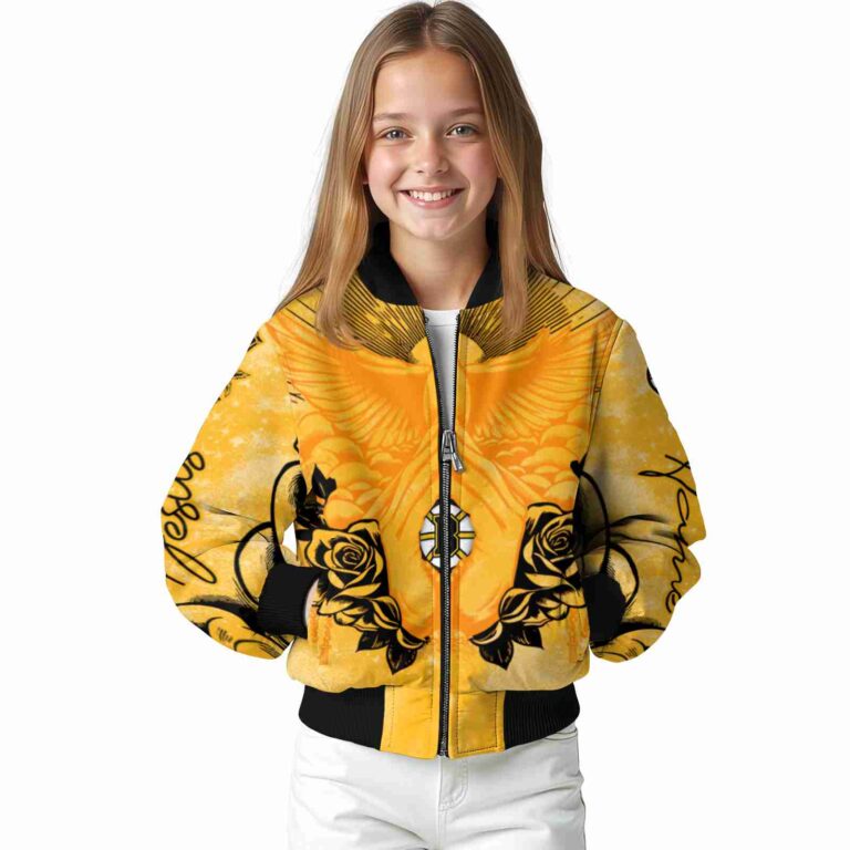 custom boston bruins praying hands gold jacket top rated