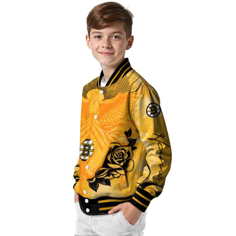 custom boston bruins praying hands gold jacket trendy