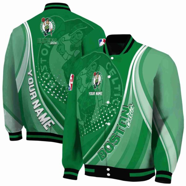 custom boston celtics wave patterns green jacket fashion forward