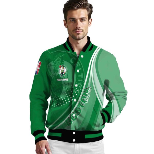 custom boston celtics wave patterns green jacket high quality