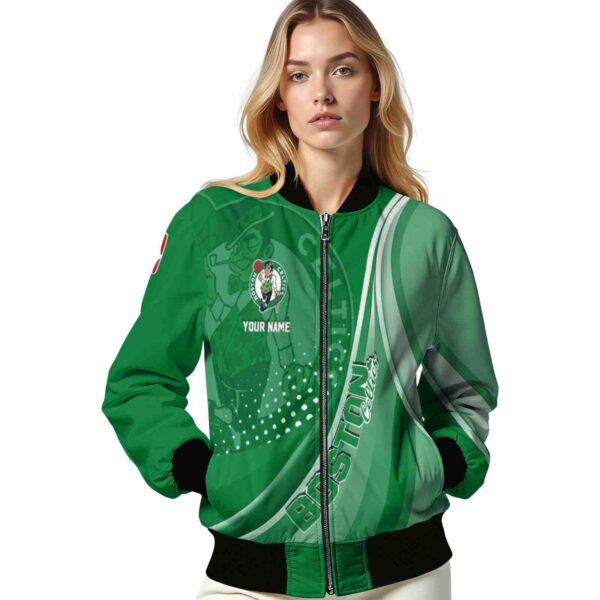 custom boston celtics wave patterns green jacket latest model