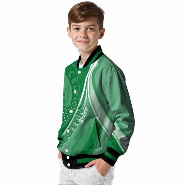 custom boston celtics wave patterns green jacket trendy