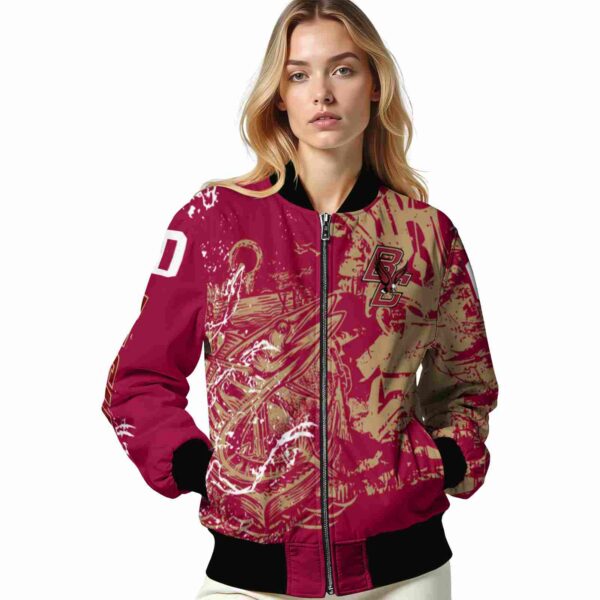 custom boston college eagles fishing art maroon jacket latest model