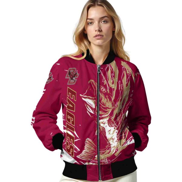 custom boston college eagles fishing passion maroon white jacket latest model