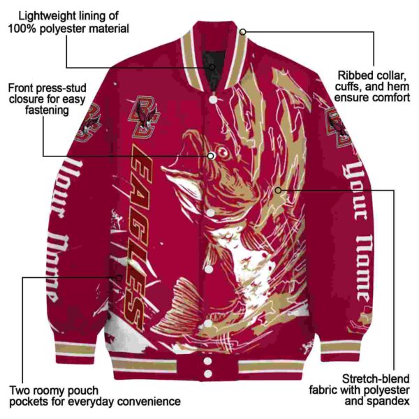custom boston college eagles fishing passion maroon white jacket new arrival