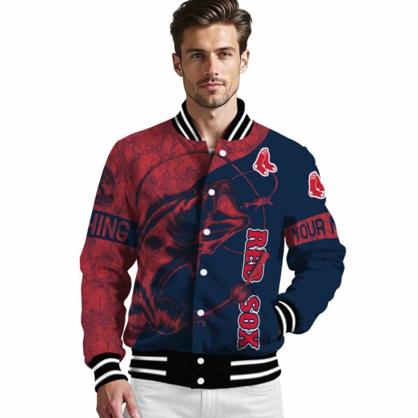 custom boston red sox fishing rod navy jacket high quality