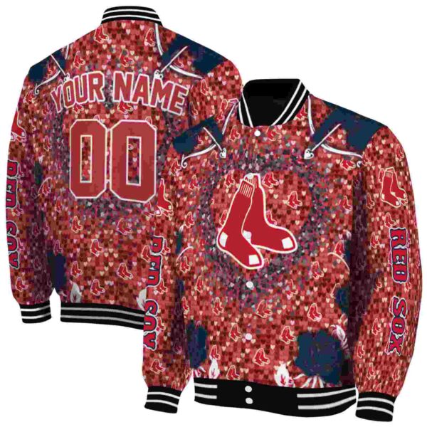custom boston red sox heart explosion red jacket fashion forward