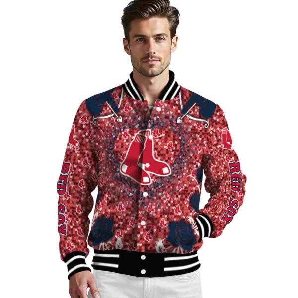 custom boston red sox heart explosion red jacket high quality