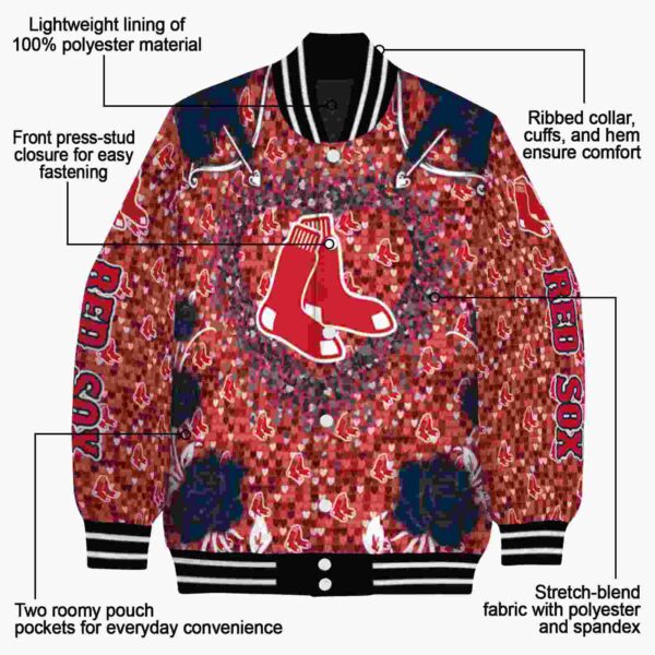 custom boston red sox heart explosion red jacket new arrival
