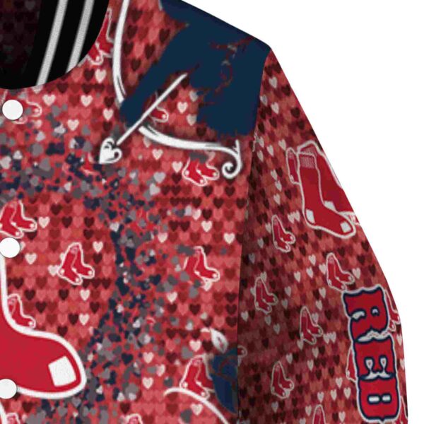 custom boston red sox heart explosion red jacket premium grade