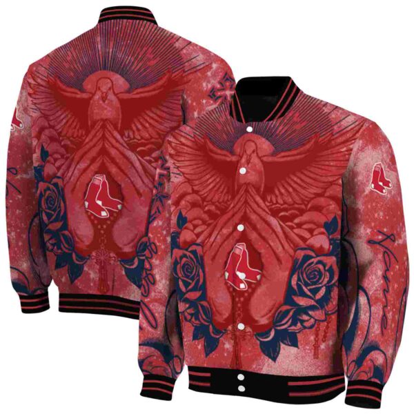 custom boston red sox praying hands red jacket fashion forward