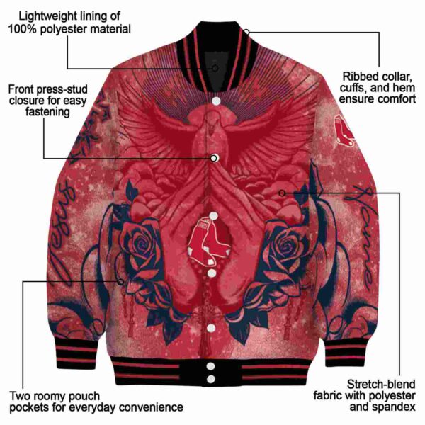 custom boston red sox praying hands red jacket new arrival