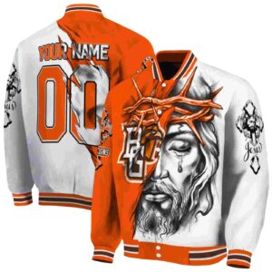 custom bowling green falcons jesus tears orange white jacket fashion forward