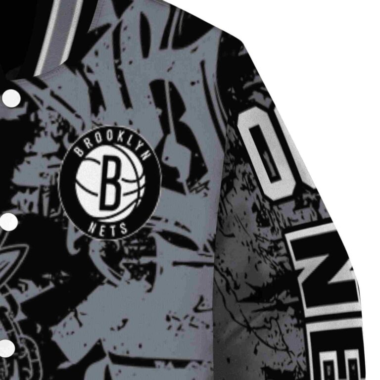 custom brooklyn nets fishing art black jacket premium grade