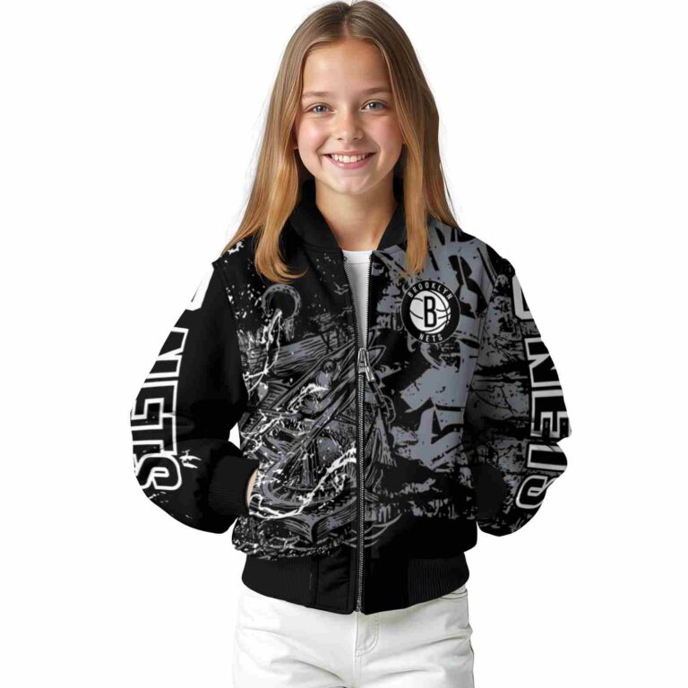 custom brooklyn nets fishing art black jacket top rated