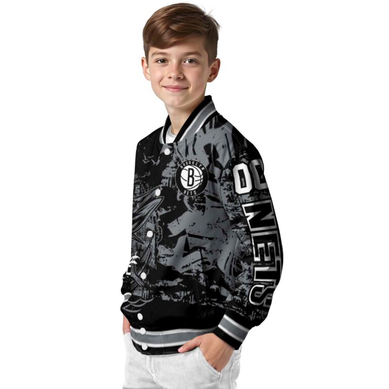 custom brooklyn nets fishing art black jacket trendy