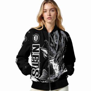 custom brooklyn nets fishing passion black white jacket latest model