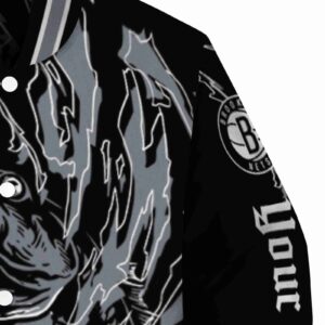 custom brooklyn nets fishing passion black white jacket premium grade