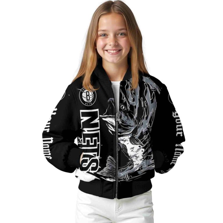 custom brooklyn nets fishing passion black white jacket top rated