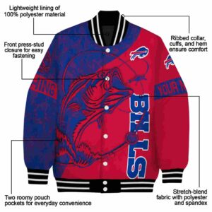 custom buffalo bills fishing rod red jacket new arrival