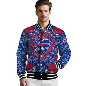 custom buffalo bills heart explosion blue jacket high quality
