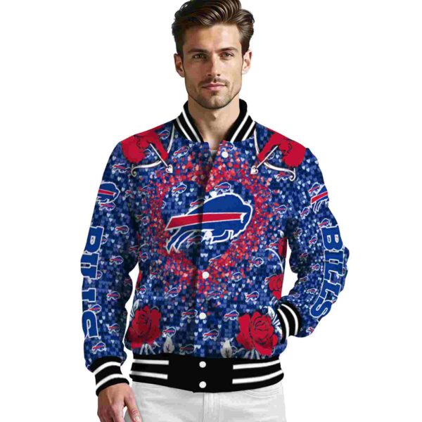 custom buffalo bills heart explosion blue jacket high quality
