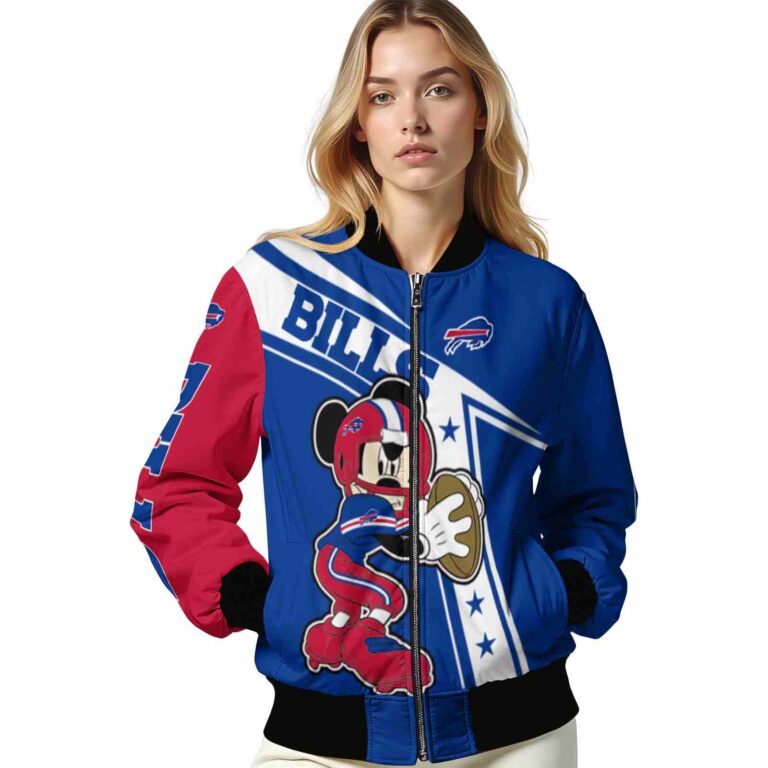 custom buffalo bills mickey football blue white jacket latest model