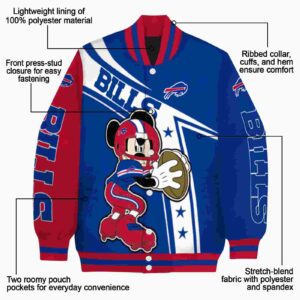 custom buffalo bills mickey football blue white jacket new arrival