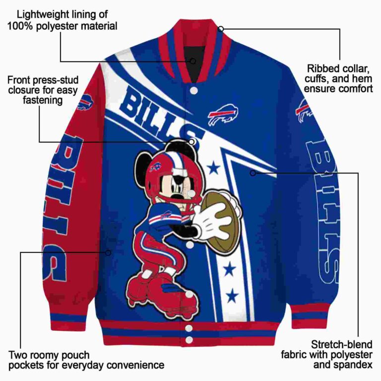 custom buffalo bills mickey football blue white jacket new arrival
