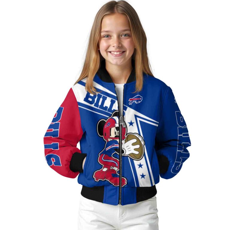 custom buffalo bills mickey football blue white jacket top rated