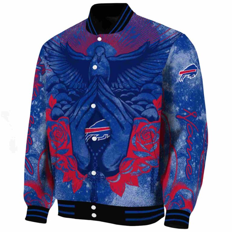 custom buffalo bills praying hands blue jacket best selling