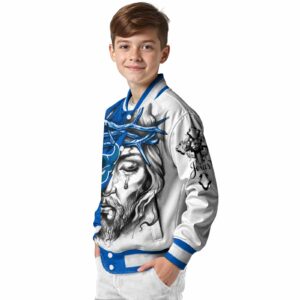 custom buffalo bulls jesus tears royal blue white jacket trendy