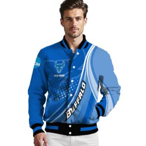 custom buffalo bulls wave patterns royal blue jacket high quality