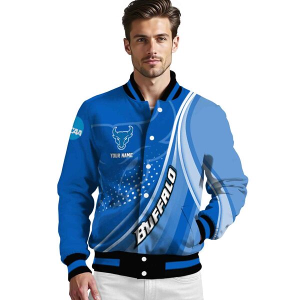 custom buffalo bulls wave patterns royal blue jacket high quality