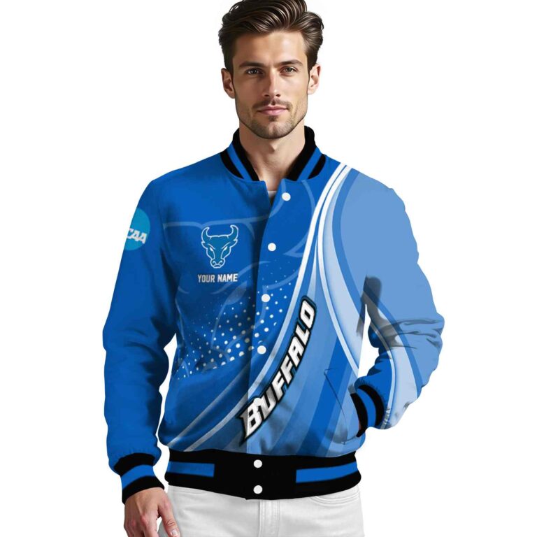 custom buffalo bulls wave patterns royal blue jacket high quality
