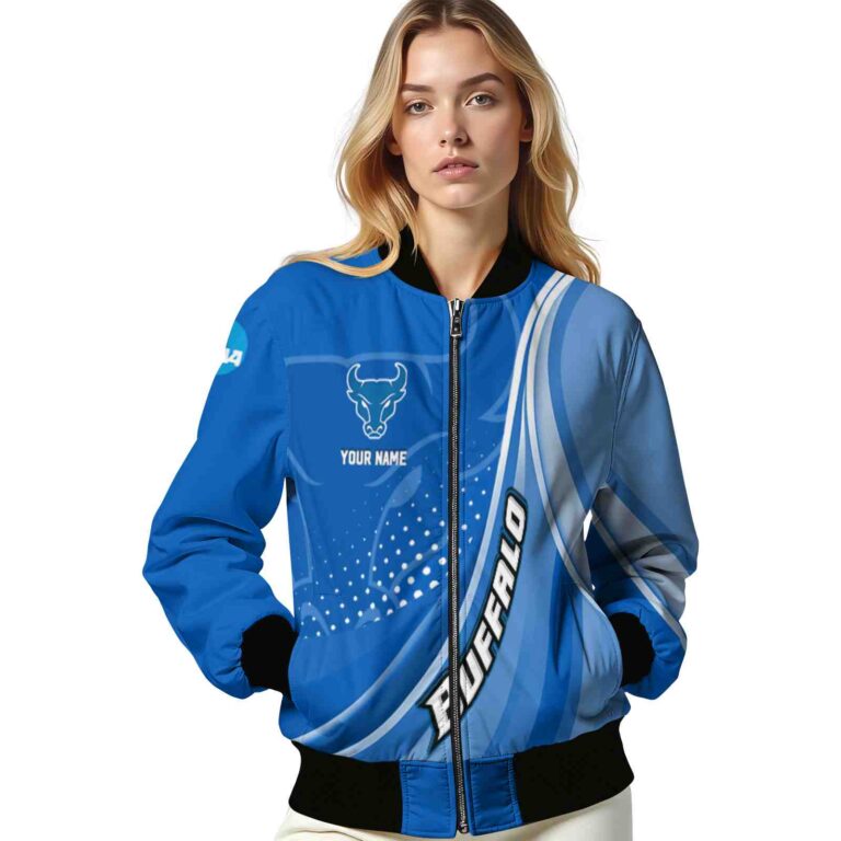 custom buffalo bulls wave patterns royal blue jacket latest model