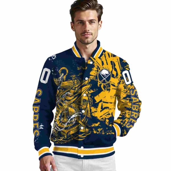 custom buffalo sabres fishing art navy blue jacket high quality