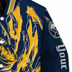 custom buffalo sabres fishing passion navy blue white jacket premium grade