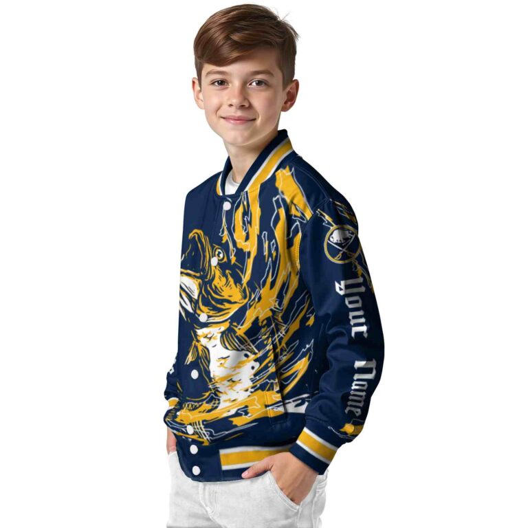 custom buffalo sabres fishing passion navy blue white jacket trendy